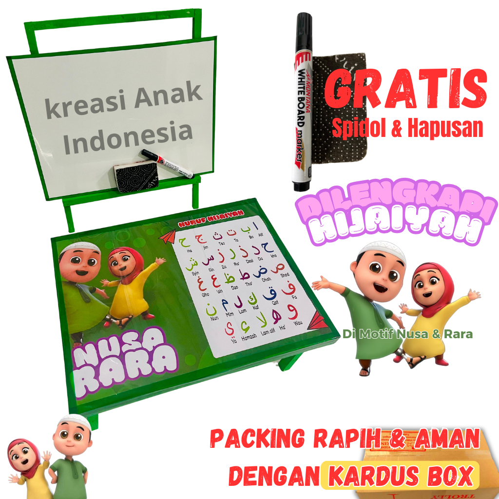 

Pengrajin tangan pertama - satu set papan tulis anak bisa di hapus ples meja belajar karakter bisa gratis spidol dan penghapus karakter doraeom, labubu, tayo, hello kity, kuda poni