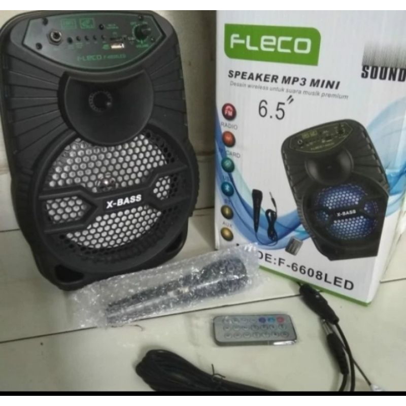 SPEKAR BLUETOOTH KAROKE FLECO F6608 FREE MIK SPEAKER MITING