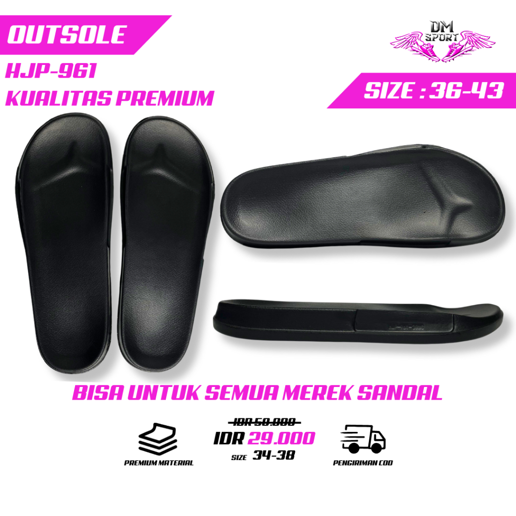 Sol Plyon HJP-961 Sandal Slop Gres Asli HJP Size 36-43