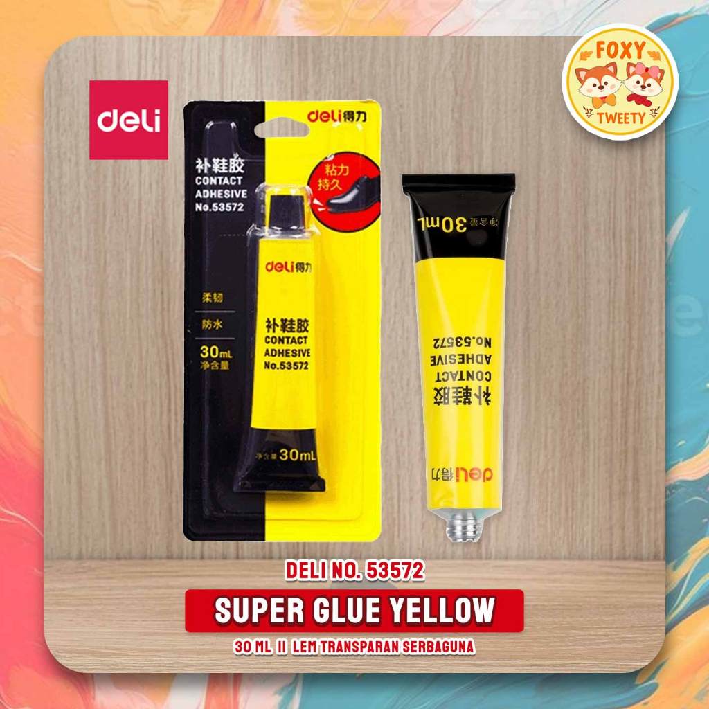

Super Glue Yellow Deli / Lem Sepatu Serbaguna 30 ml / Lem Transparan 53572