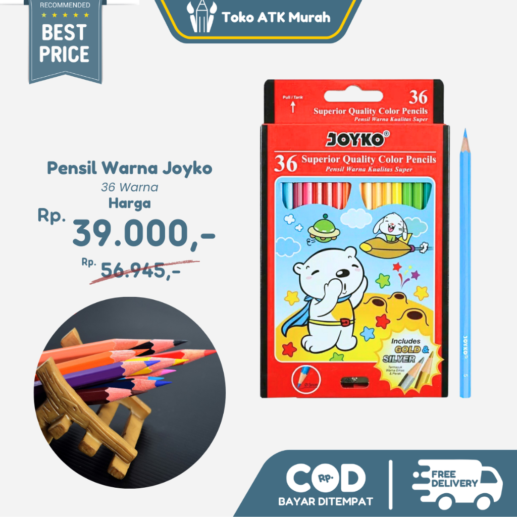 

Pensil Warna 36 Joyko / Color Pencil CP-36 PB Joyko