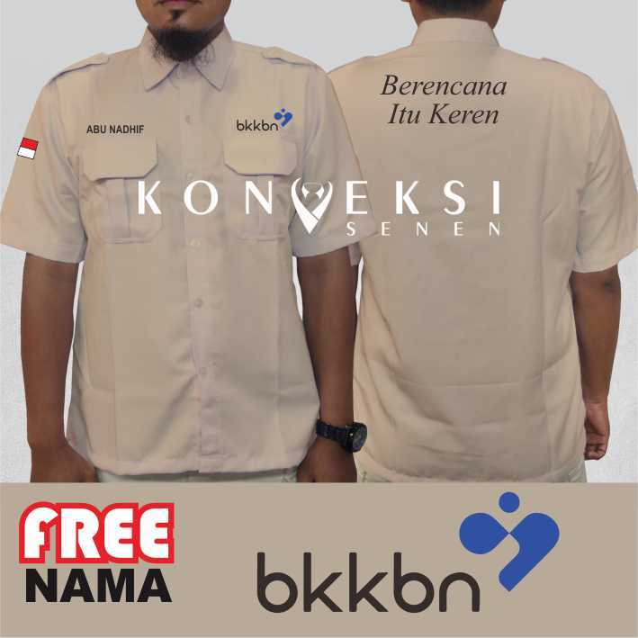 kemeja BKKBN seragam bordir BKKBN baju BKKBN lengan pendek full bordiran