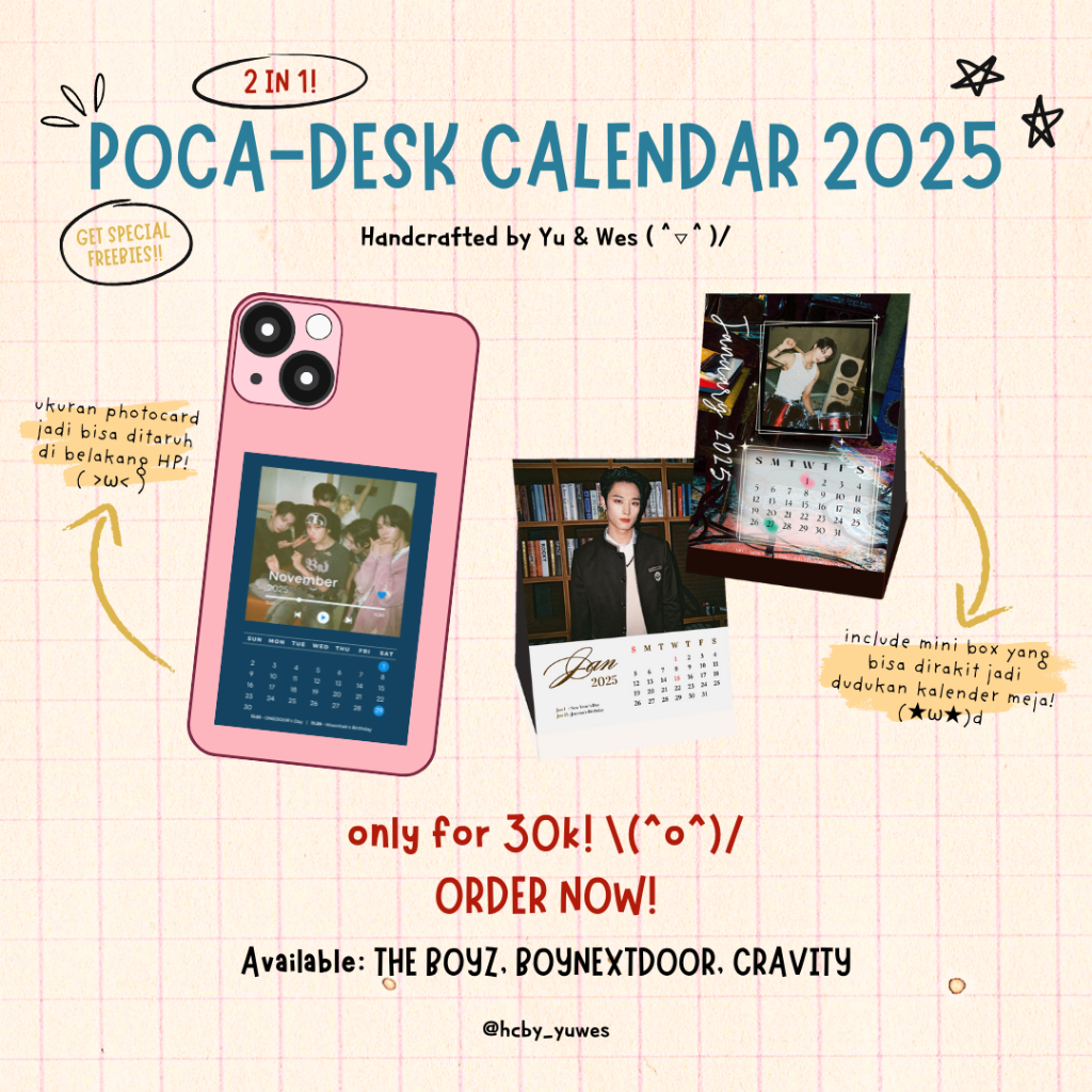 

HCYW 2 in 1 Poca-Desk Calendar 2025 | Kalender Photocard K-Pop THE BOYZ BOYNEXTDOOR CRAVITY