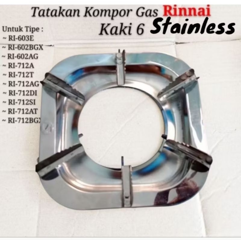 Tatakan Kompor Gas Rinnai kaki 6 Stainless