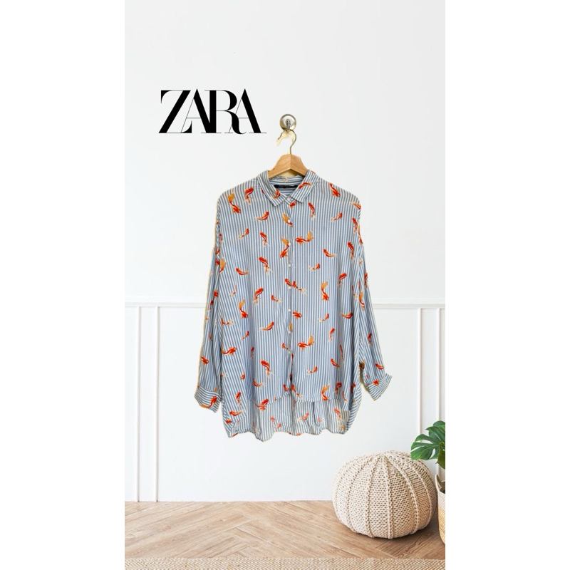 PL KEMEJA GARIS GARIS ZARA ORIGINAL 100% WANITA