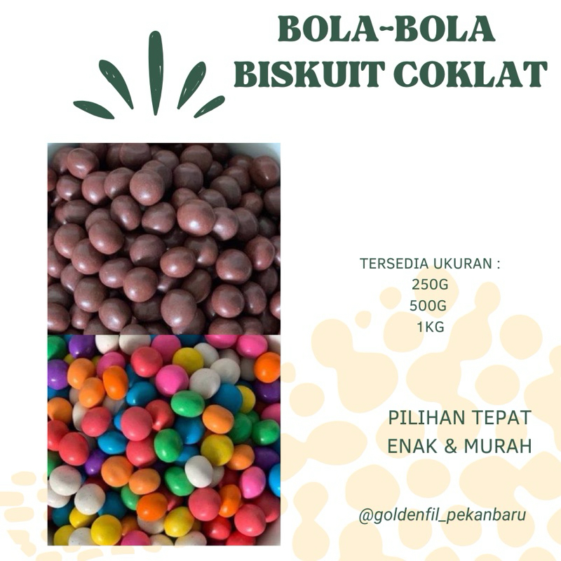 

Bola biskuit cokat pelangi 250g - 1kg