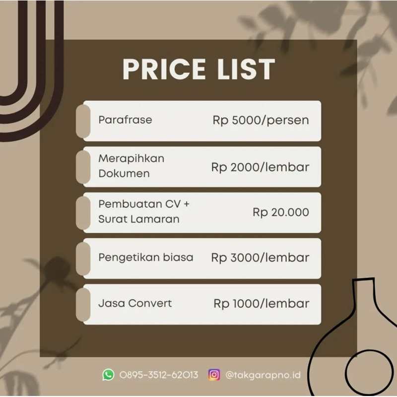 

Jasa ketik (Makalah, Parafrase, Pengetikan)