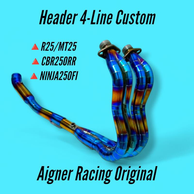 Leheran/Header Cabang 4-Line Custom Knalpot Cbr250rr Inlet 50MM Original Aigner Racing