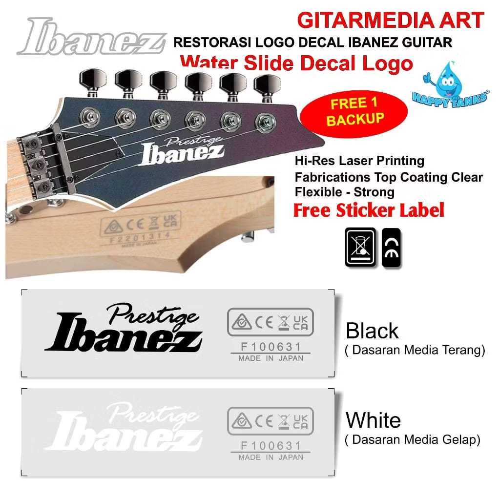 LOGO IBANEZ PRESTIGE JAPAN_LOGO IBANEZ_LOGO_PRESTIGE_DECAL IBANEZ PRESTIGE