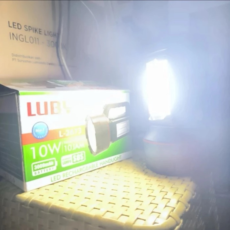 LUBY Senter Jumbo + Lampu Emergency 10W Cahaya Super Terang