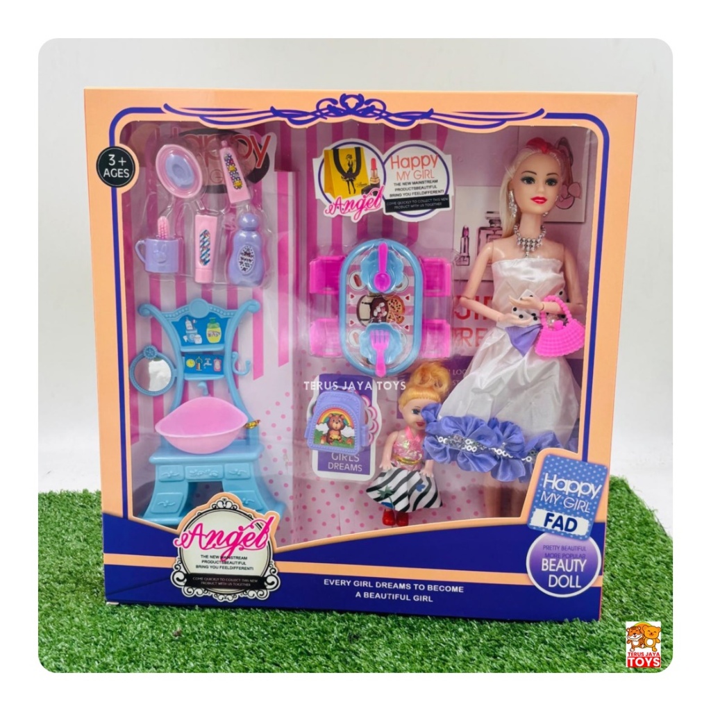 MAINAN ISTANA CILIK BONEKA ANAK +BABY WALKER+BAJU+BOTOL SUSU12827