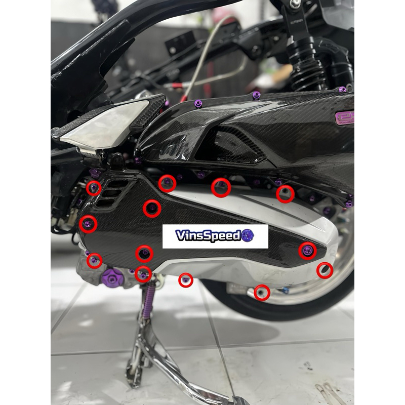 Baut Titanium CVT Set Honda 160 | PCX ADV Vario 160 | Full Set Baut Cover CVT Stylish