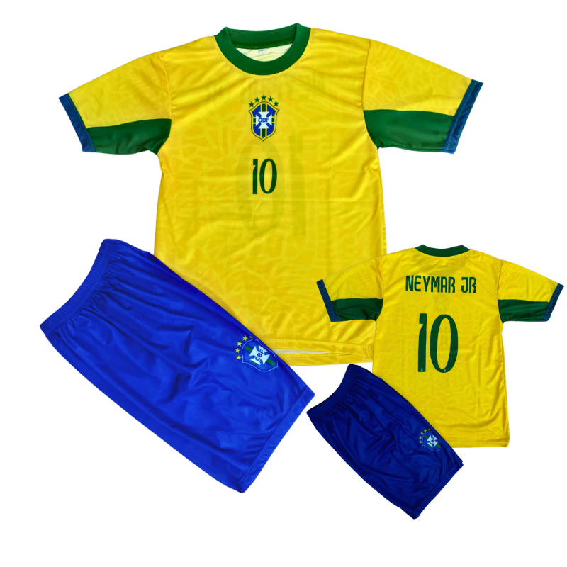 Jersey PSG Neymar/baju bola jersey anak brazil away/setelan bola anak brazil away 3-12 th