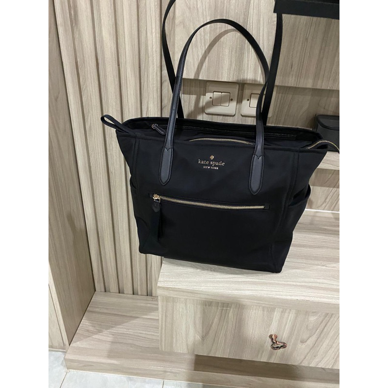 Kate spade Chealsea Large The Tas Original 100% Tas Kantor Tas Hitam Tas Santai Casual Shoulder Bag 