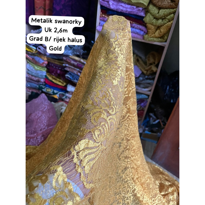 kain metalik sparkle rijek halus