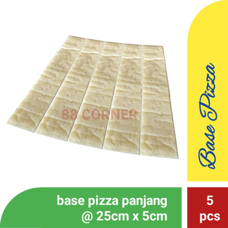 

Roti base pizza kotak uk 25×25 / 5 Pcs Roti Pizza Panjang - Long Pizza ukuran 5 x 25 cm