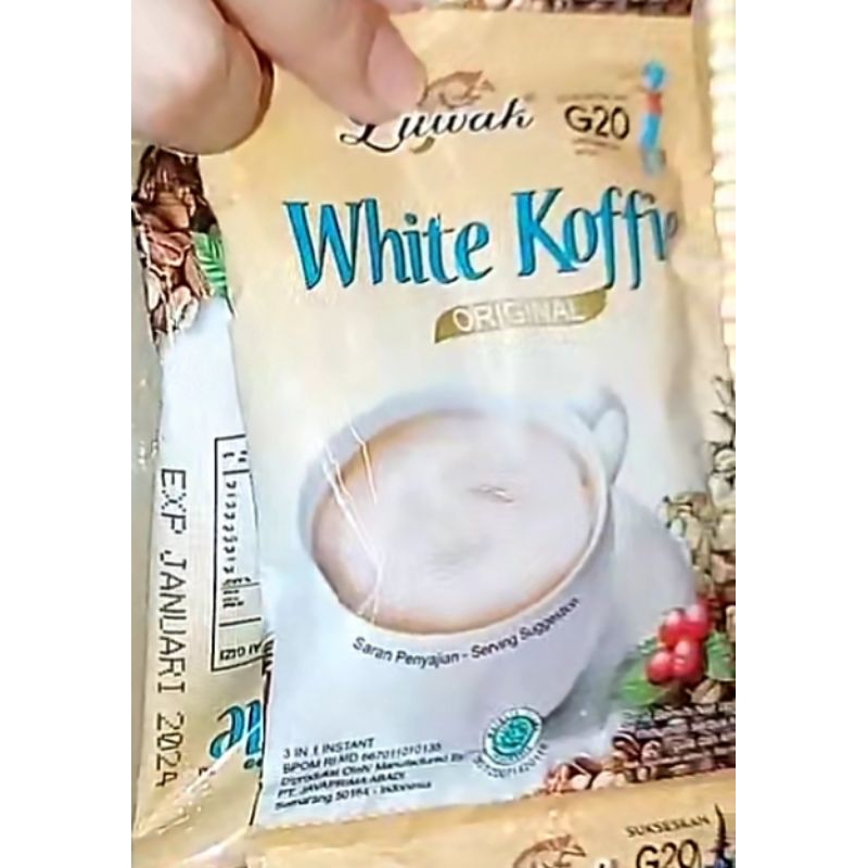 

luwak white koffie 20 gr per renteng | isi 10 sachet