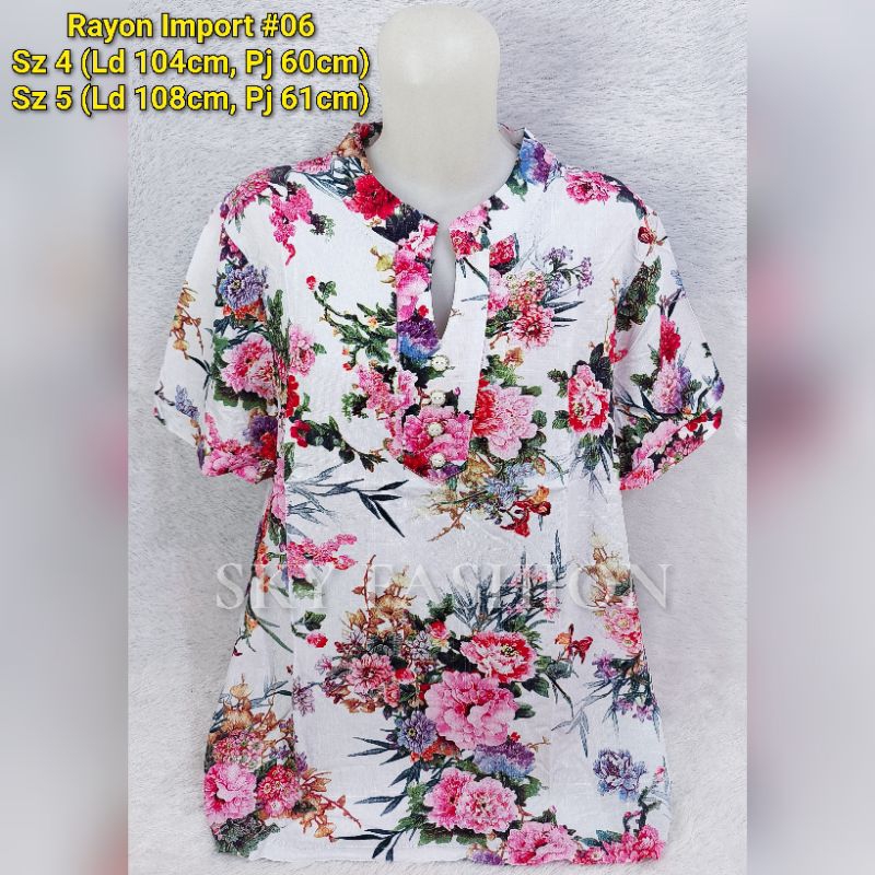 BLOUSE KATUN WANITA/BAJU ATASAN IBU-IBU #056