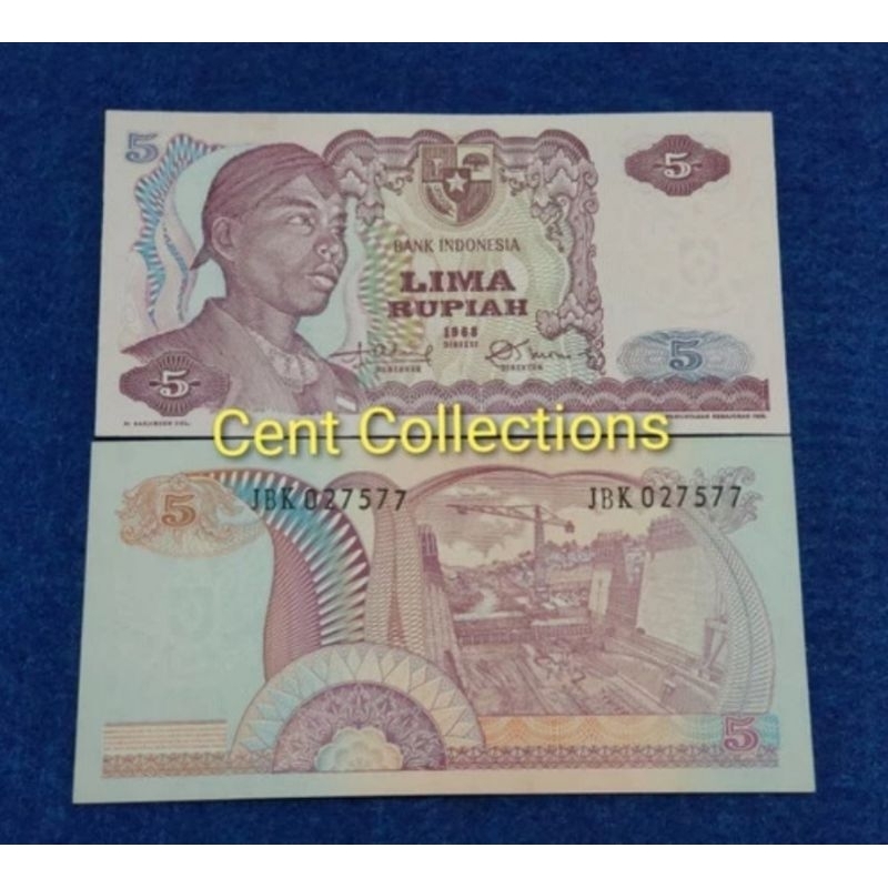 uang kuno lima rupiah sudirman. 5 rupiah seri sudirman tahun 1968