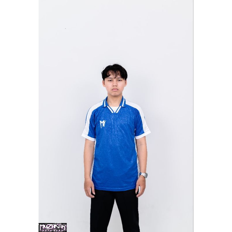 JERSEY PREMIUM EMBOS BIRU BCA CHELSEA LIST PUTIH  (BAJU SUDAH TERMASUK BAJU DAN CELANA)