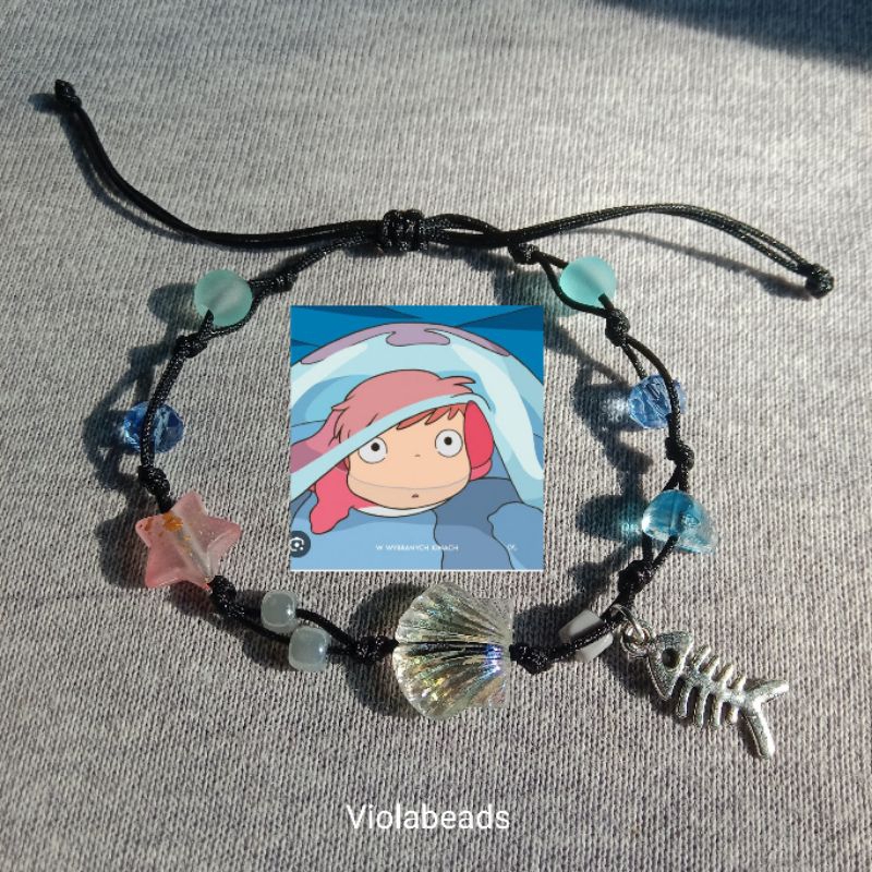 Gelang Ponyo/Ponyo Bracelet/Gelang Ghibli/studio Ghibli Bracelet/Gelang Tali/Gelang Serut