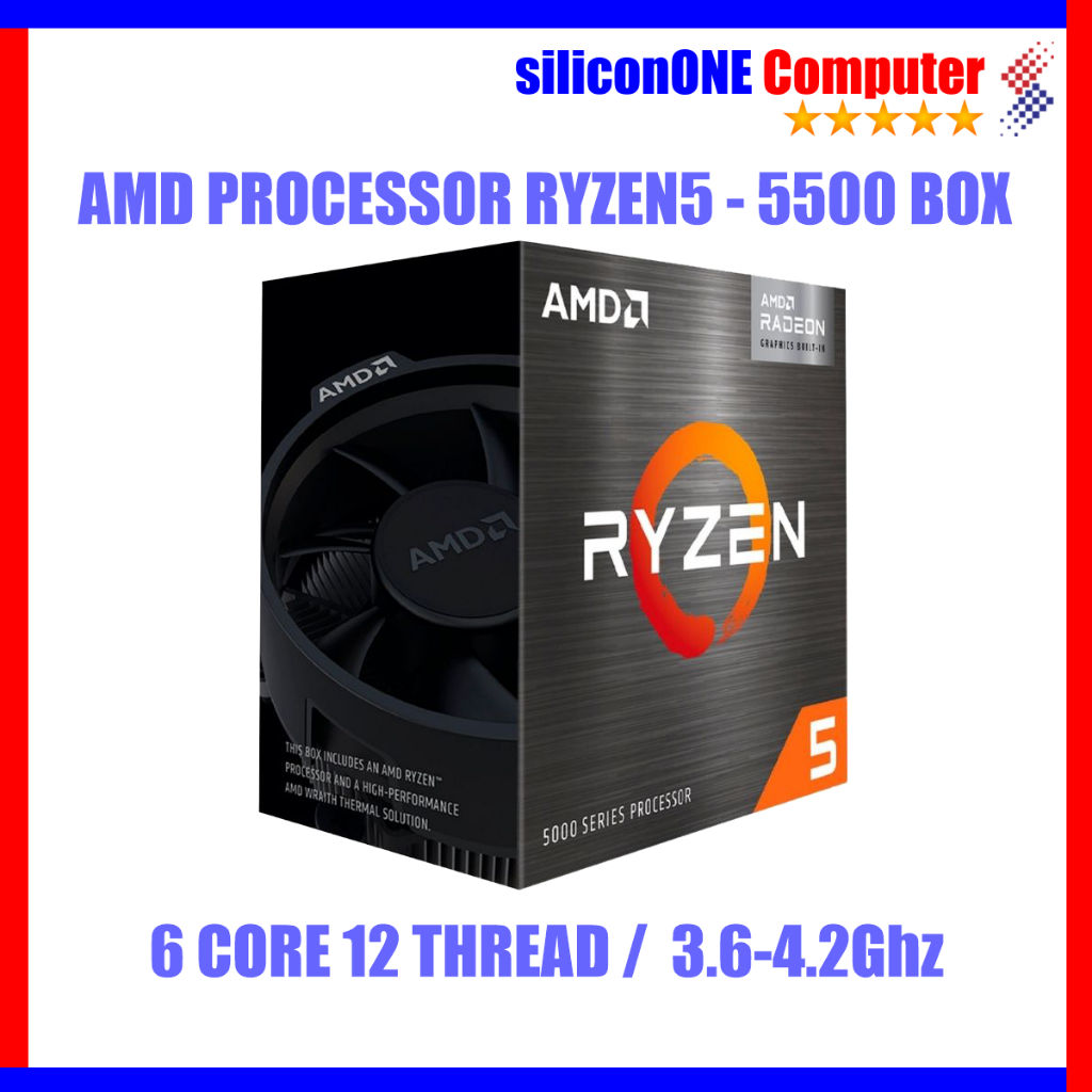 AMD Processor RYZEN 5 - 5500 BOX RYZEN5