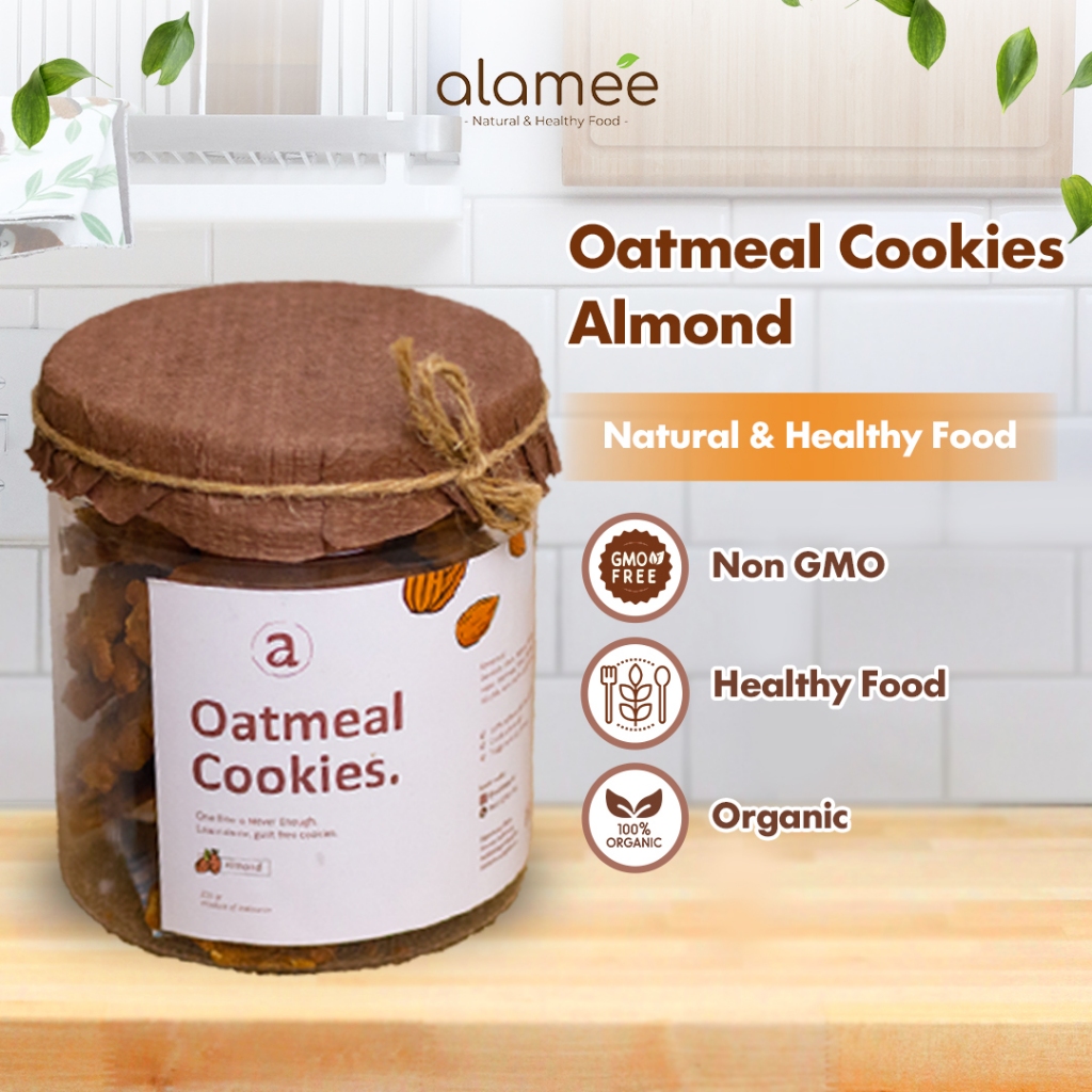 

ALAMEE Oatmeal Diet Cookies - Almond Cemilan Sehat Healthy Snack Oat 225gr