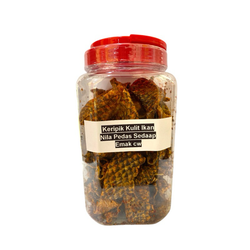 

Emak Cw - Keripik Kulit Ikan Nila Pedas Sedaap