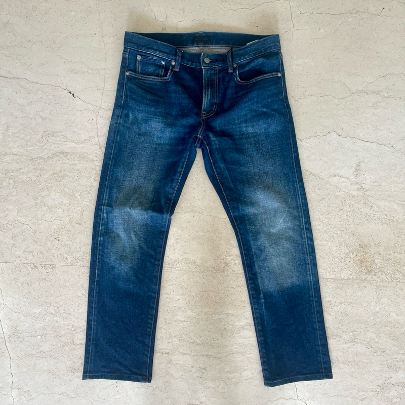 Uniqlo Jeans Selvedge Blue Denim 33 Slim Fit