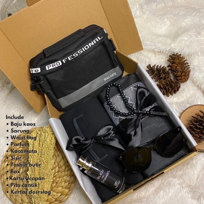 

hampers cowok / giftbox cowok / hampers black series / kado wisuda/ kado ulang tahun / giftbox