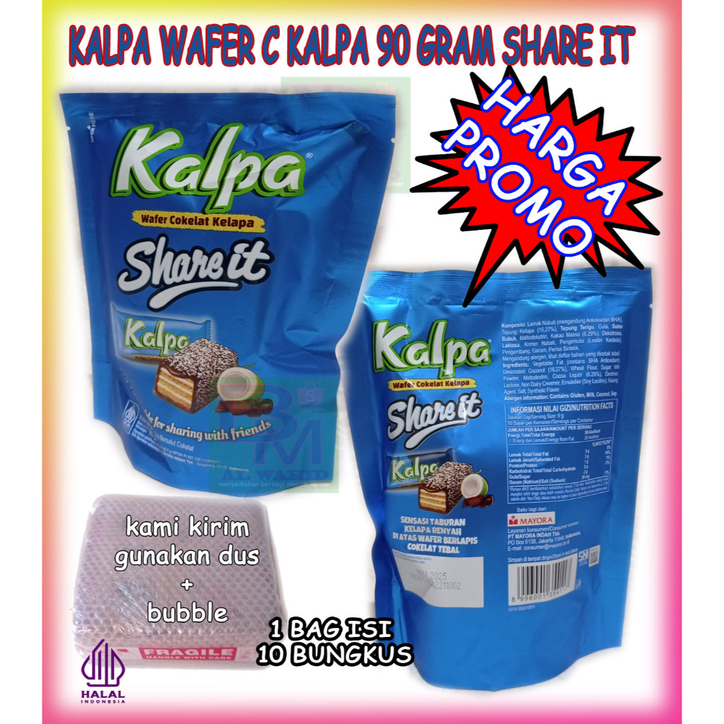 

Kalpa Wafer Coklat Kelapa Share it 1 kantong isi 10