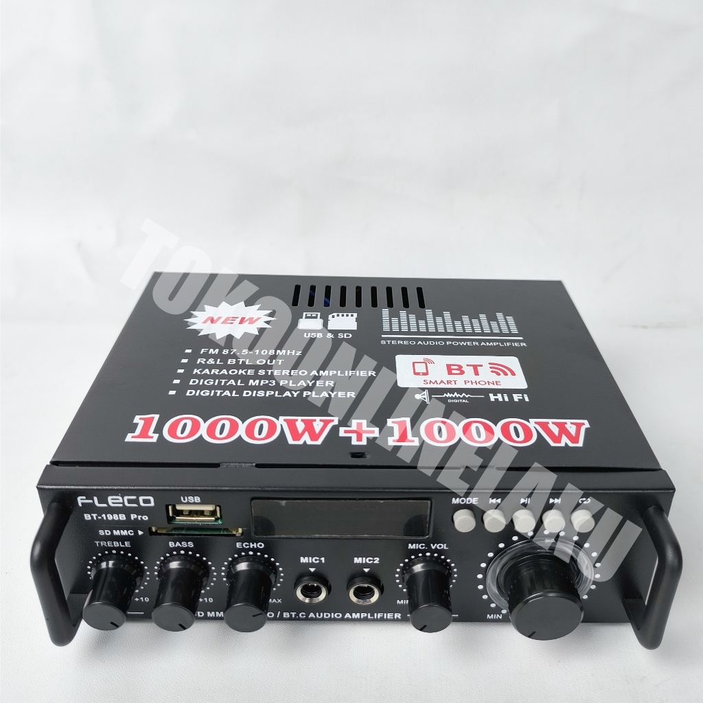 AMPLIFIER FLECO BT-198B PRO/ AMPLI BLUETOOTH / AMPLIFIER KARAOKE WIRELESS / POWER AMPLIFIER FLECO