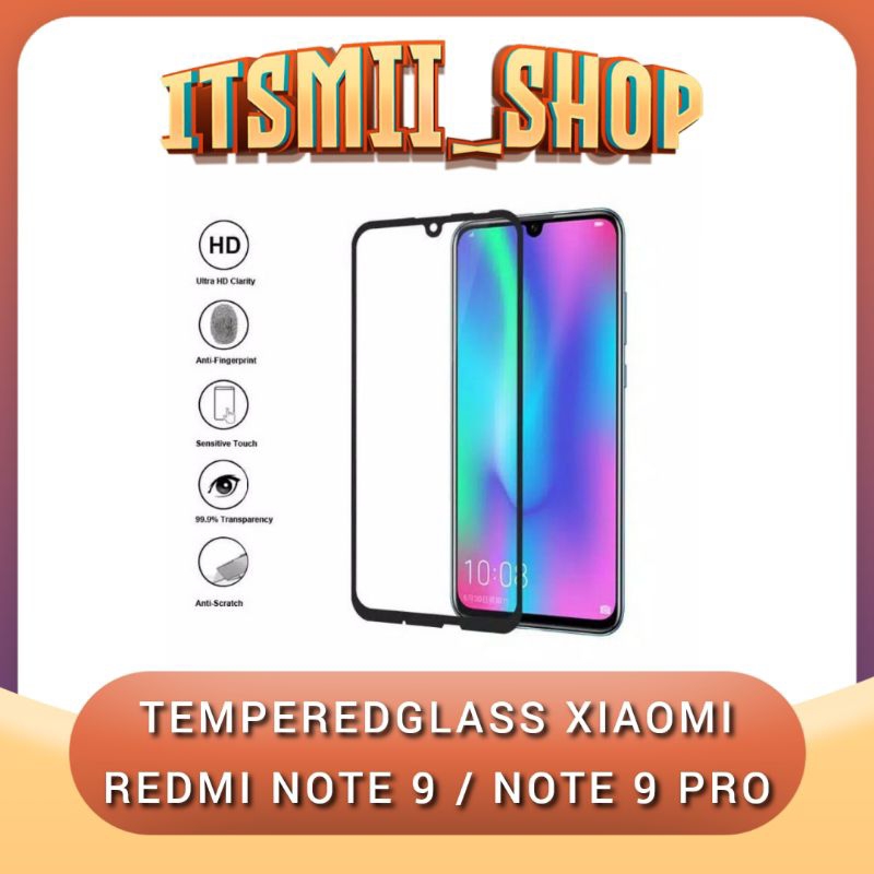 Tempered glass redmi note 9 note 9 pro glass full
