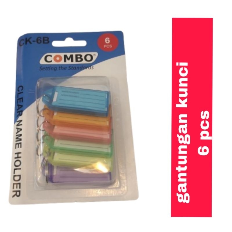 

( 1 set isi 6 pcs) gantungan kunci key ring label nama warna warni , ganci name tag, label nama plastik