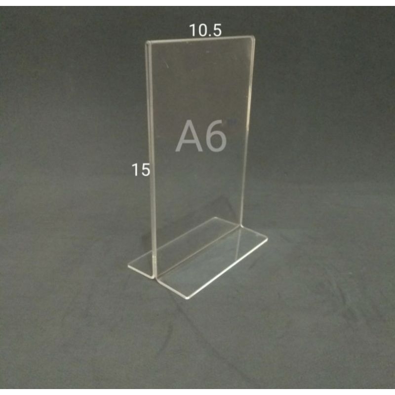 

Akrilik Tent Holder A6 T / Tempat Brosur / Acrylic Tent Card tebal 1.5mm 2mm 3mm