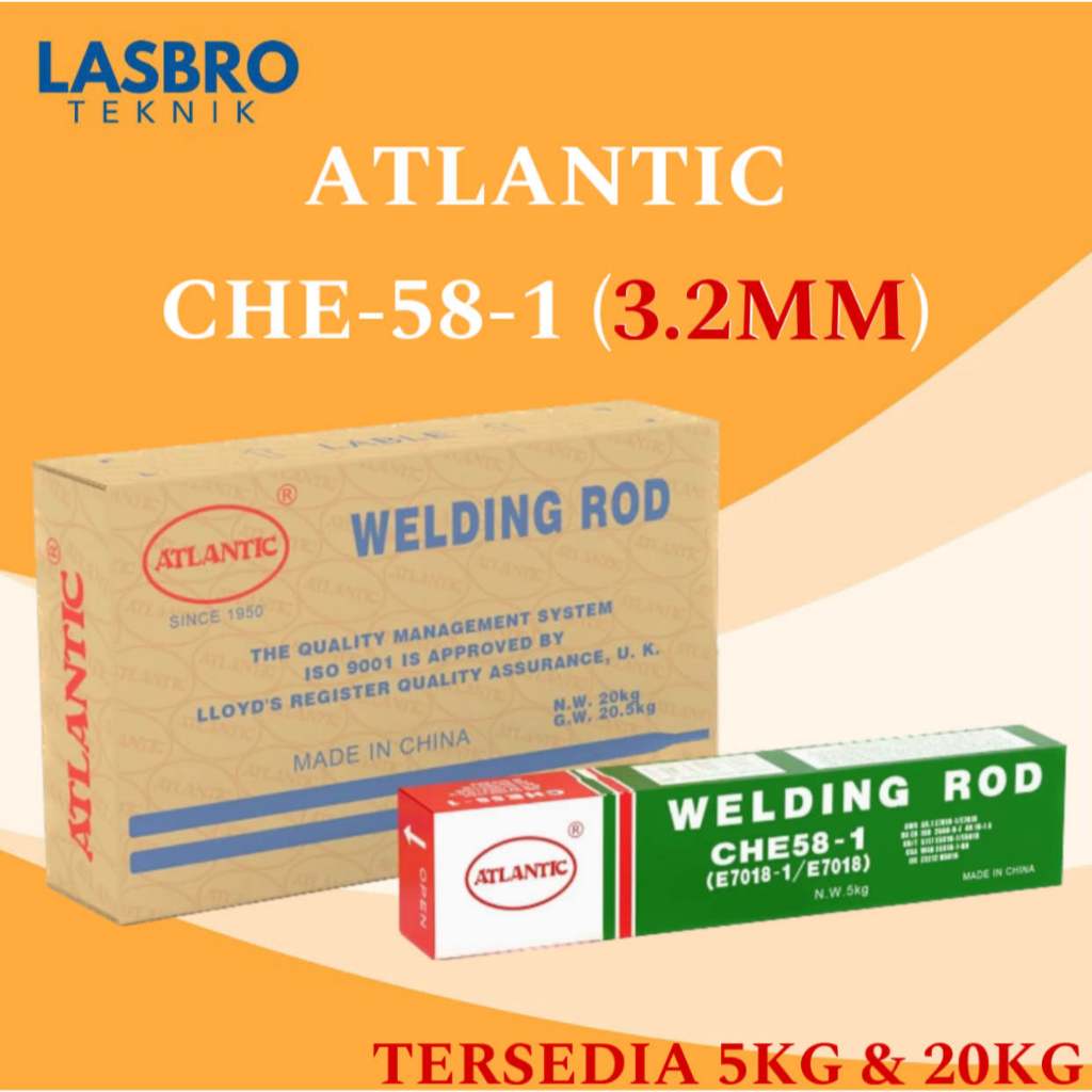 Kawat Las CHE58-1 3.2mm E7018 ATLANTIC 7018 CHE 58-1 3,2mm