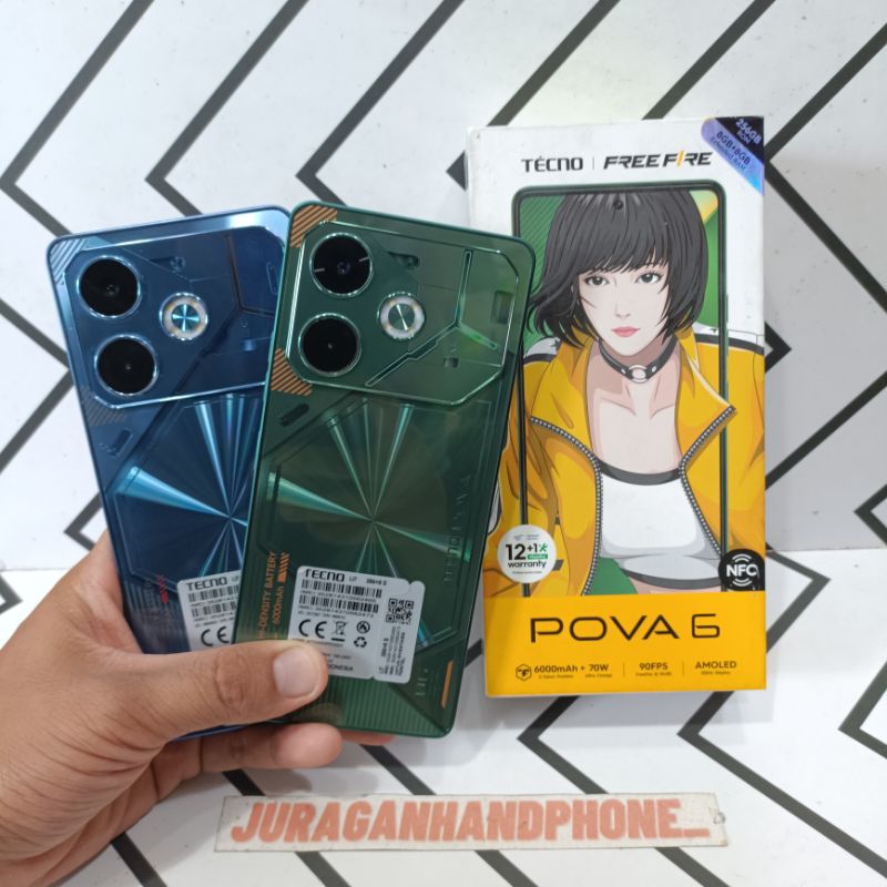 TECNO POVA 6 12/256GB 8/256GB HP BEKAS SECOND FULLSET