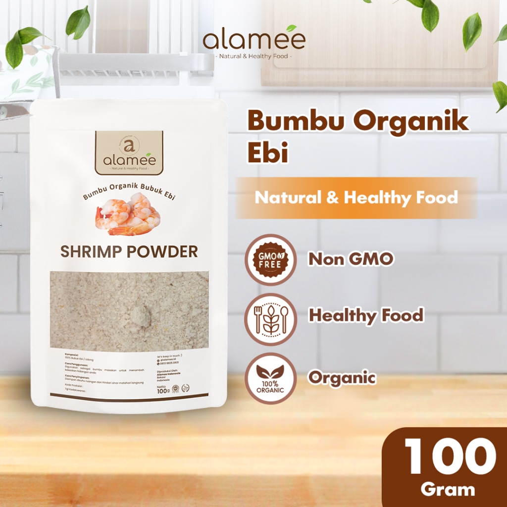 

ALAMEE Ebi Bubuk Kering Bumbu Dapur Organik Udang Shrimp Powder Giling Praktis 100gr