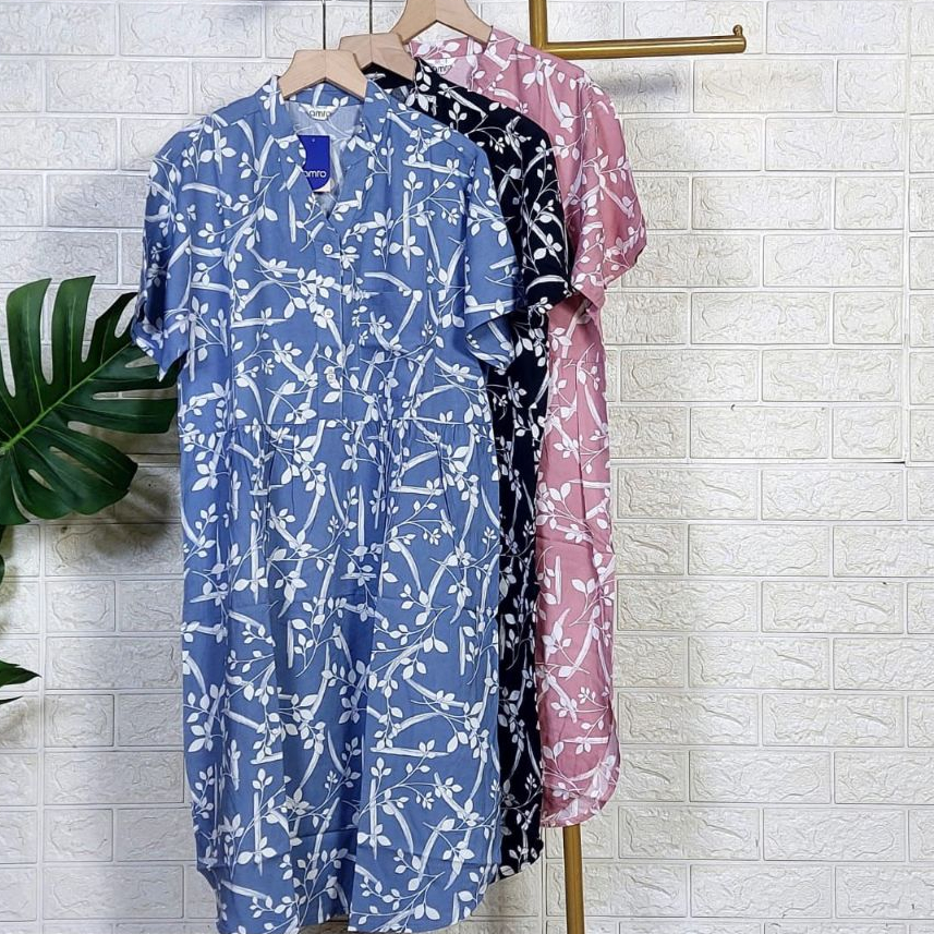 Daster wanita katun rayon premium model kerah shanghai