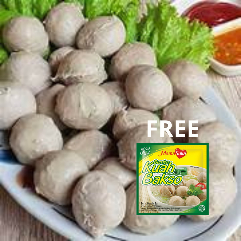 

PENTOL BAKSO SAPI FROZEN HALAL 500gr FREE Bumbu Bakso