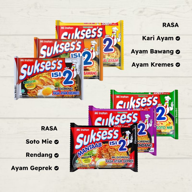 

Sukses Mi Instan Goreng Isi Dua 126gr