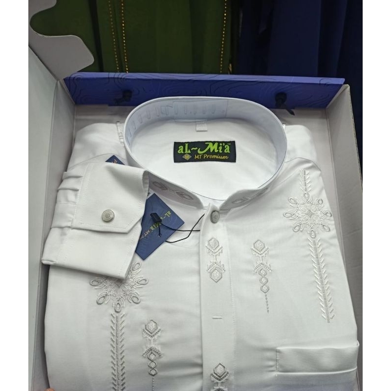 BAJU KOKO FASHION MUSLIM PRIA TERBARU PREMIUM TANGAN PANJANG MANSET KATUN BERIKUT BOX EXLUSIVE AL - 