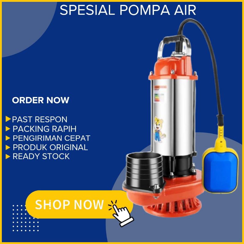 Pompa celup air kotor otomatis 1500watt Setenlis Sumber Sibel 3inch TsoluMy