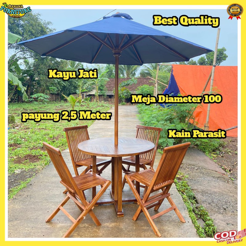 set meja payung taman cafe kayu jati meja payung outdoor meja payung taman kayu jati meja payung out