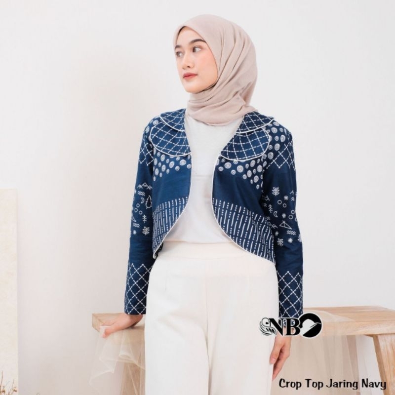 Blazer crop top - atasan baju wanita crop top terbaru motif batik kekinian - outer blazer batik wani