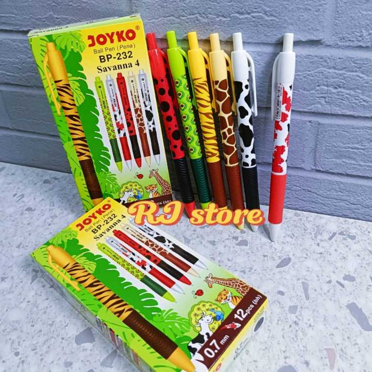 

isi 6 pcs Pulpen Joyko BP-232 Savana 4 uk 0,7 mm