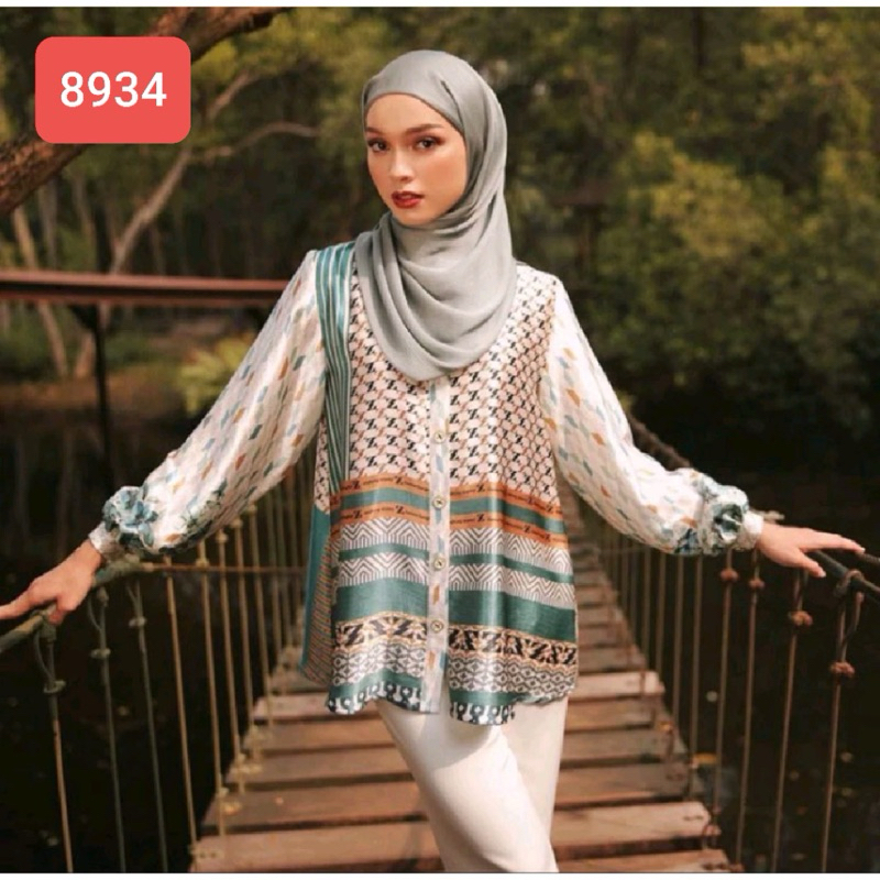 Blus Wanita Motif Etnik bahan silk IMPORT premium BKk