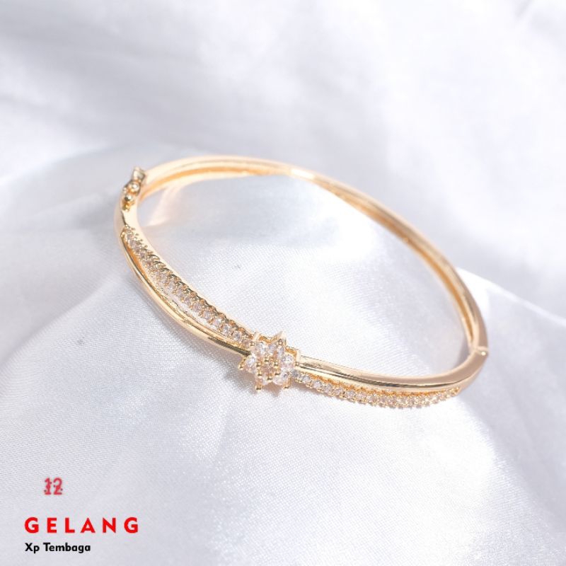 Gelang Bangle Xp mewah full permata model terbaru Anti Karat kekinian Korean style emas 22k