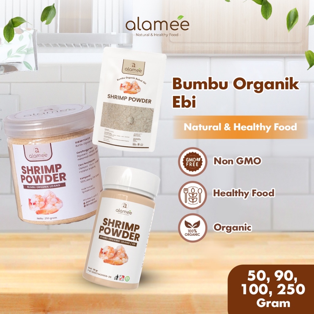 

ALAMEE Ebi Bubuk Kering Halus Udang Bumbu Dapur Organik Shrimp Powder Giling Praktis