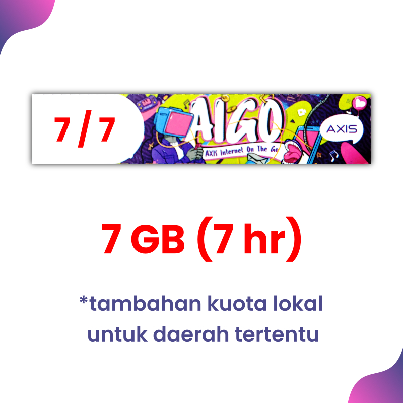 Voucher AXIS 7 GB (7 hari) - Kuota Sesuai Daerah